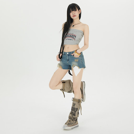 Title 9, Fashion Personalized Washed Denim Shorts for Wo...