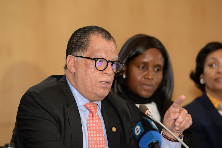 Safa president Danny Jordaan during the press conference at Sandton Convention Centre on June 24 2022.