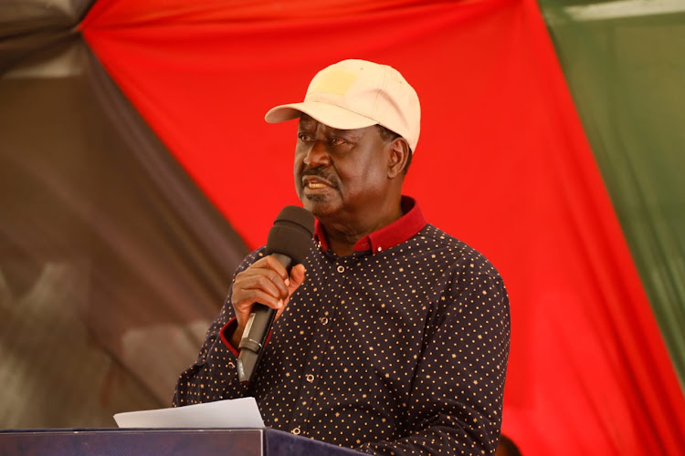 Azimio leader Raila Odinga speaks during a press conference at the Jaramogi Odinga Oginga Foundation on March 28, 2023.