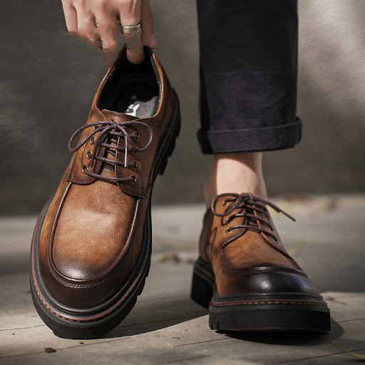 Title 6, Genuine Leather Mens Shoes, British Style Retr...