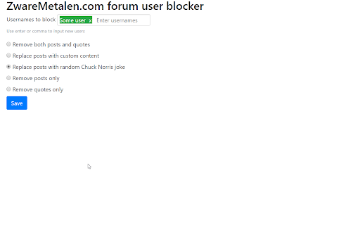 UserBlocker for ZwareMetalen