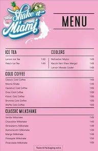 Shake It Miami menu 1