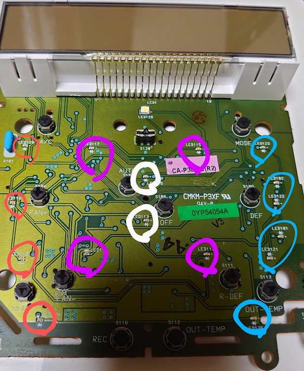 ワゴンRスティングレーのエアコンパネルLED・エアコンパネルLED