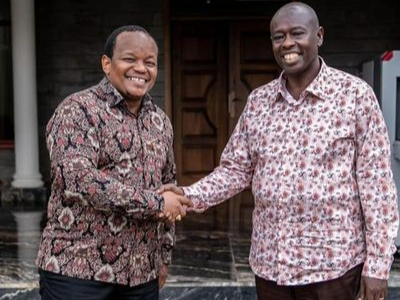 Former Nyeri Town MP Ngunjiri Wambugu with Deputy President Rigathi Gachagua on 27/05/2023