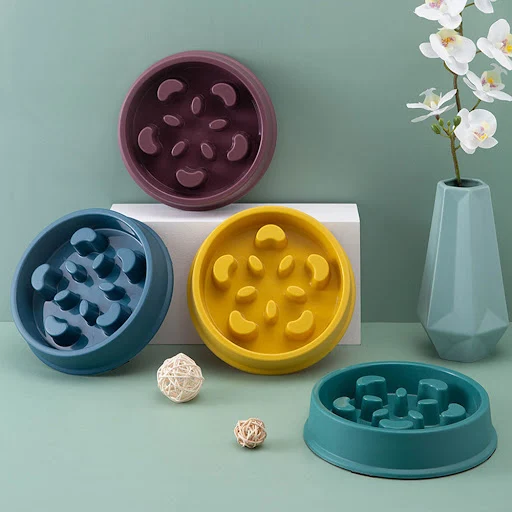 Pet Slow Food Bowl Small Dog Choke-proof Bowl Non-slip Slow Food Feeder Dog Rice Bowl Pet Supplies Available for Cats an