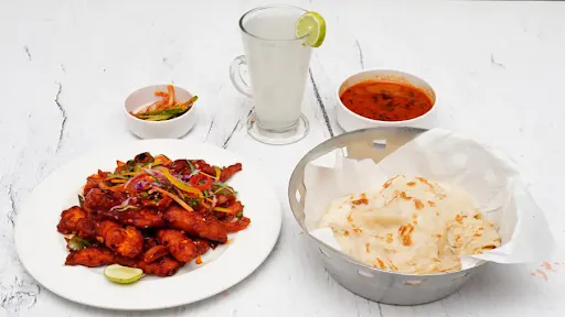 Half Crispy Chicken + 2 Kerala Parota + Gravy.+ Lime Juice