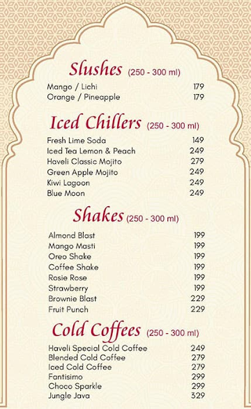 Amritsar Haveli menu 