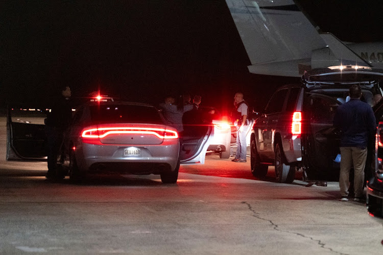 A motorcade carrying Haiti's Prime Minister Ariel Henry leaves the Luis Munoz Marin International Airport in San Juan, Puerto Rico, March 5, 2024.