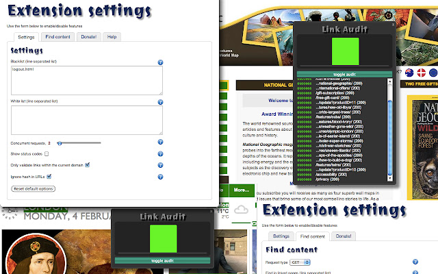 Link Audit Checker, find invalid content. chrome extension