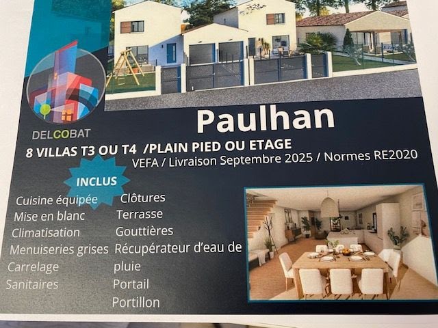 Vente villa 4 pièces 93.53 m² à Paulhan (34230), 294 000 €