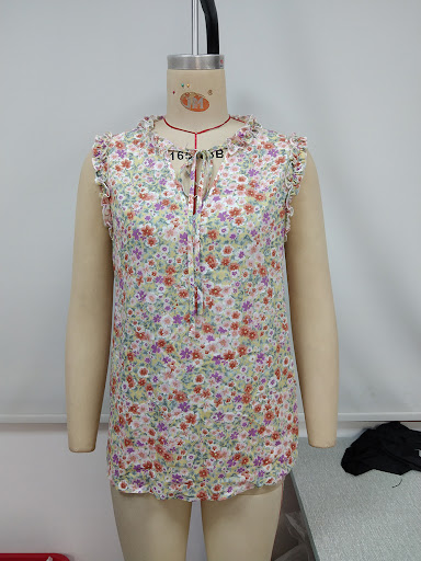 Title 13, Bohemian Resort Floral V-Neck Tie Shirt