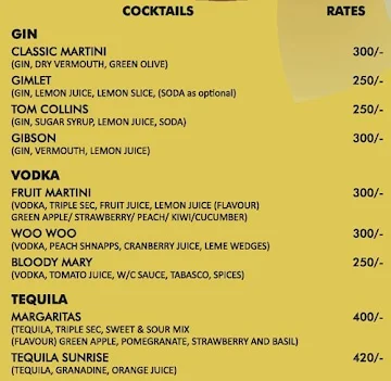 Black Pepper Lounge - Case de Bengaluru menu 