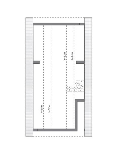 Nieodzowny - wariant II - C304b - Rzut poddasza do indywidualnej adaptacji (55,3 m2 powierzchni użytkowej)