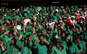 Mourners gather in the Orlando stadium before the funeral of Winnie Madikizela-Mandela in Soweto, South Africa April 14, 2018. 