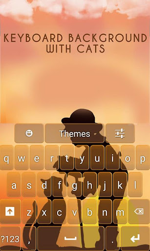 Keyboard Background with Cats