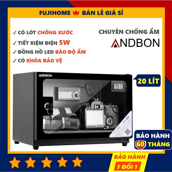 Tủ Chống Ẩm Máy Ảnh 20 Lít Andbon Ab - 21C, Tủ Hút - Hộp Chống Ẩm Máy Ảnh 20L Không Tiếng Ồn Giá Rẻ