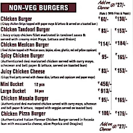 Bombay Burger's Cafe menu 1