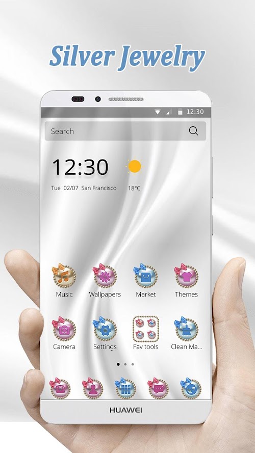 Android application Silver White Jewellery Theme screenshort