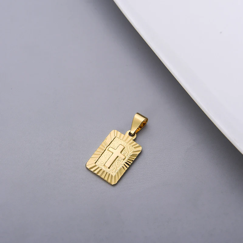 Vierkant Kruis Religieus Ornament Unisex Hanger 18K Verguld Slijtvast Perfect Sieraad voor Geloof
