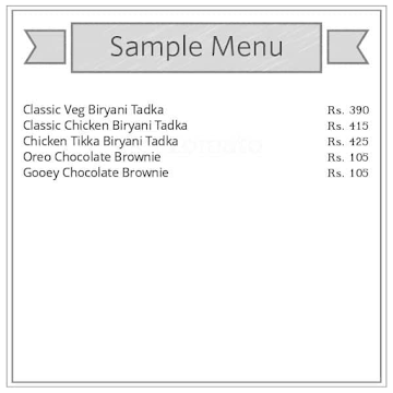 Tibbs Da Biryani Tadka menu 