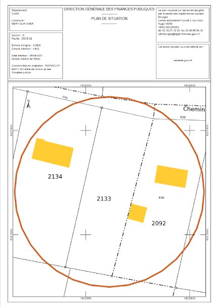 Vente terrain  1875 m² à Méry-sur-Cher (18100), 24 500 €