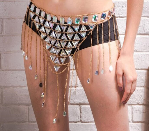Title 5, Dames edelstenen ketting rok, een elegant acces...