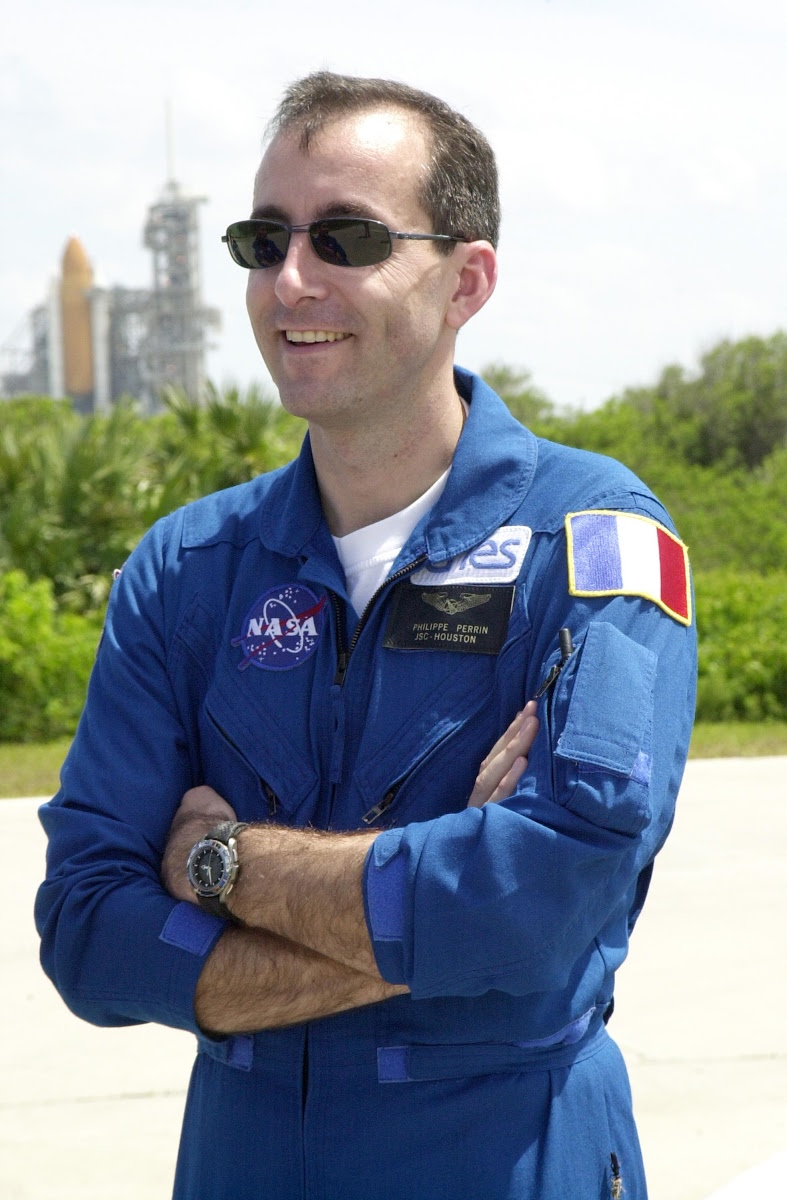 STS-111 Mission Specialist Philippe Perrin takes a break at the pad during Terminal Countdown Demonstration Test activities. — Google Arts & Culture