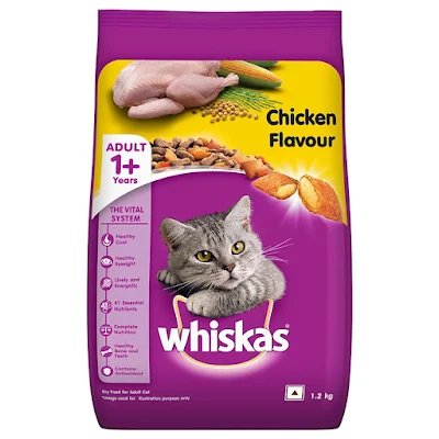 Whiskas Dry Cat Food - Chicken Flavour, For Adult Cats, +1 Year - 1.2 kg