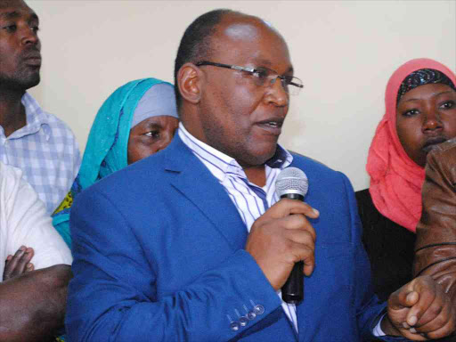 Sauti Sacco chairman David Ndwigah at the Lands ministry court on Friday / IVY NJERI