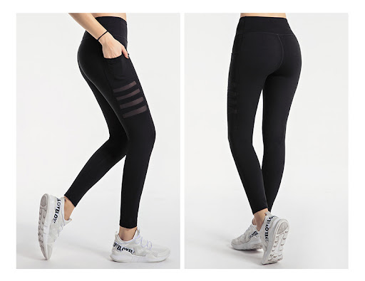 Title 8, Mesh striped yoga pants for women, breathable a...