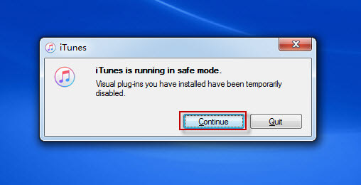 itunes safe mode