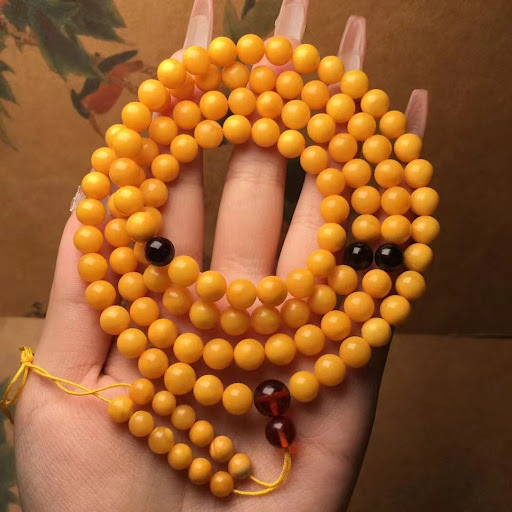 Title 1, Natural Beeswax Old Honey Beads Bracelet, perfe...