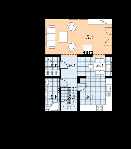 L-32 szkielet drewniany - Rzut parteru