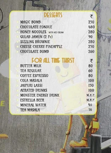 The Yellow House Robot Restaurant menu 