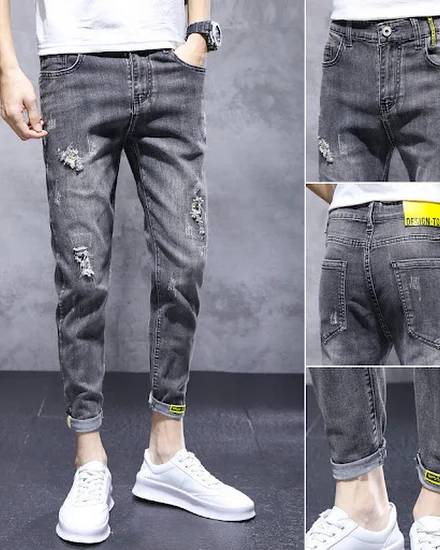 Denim Jeans 2022 Summer New Casual Pants Jean Slim Elasti... - 2