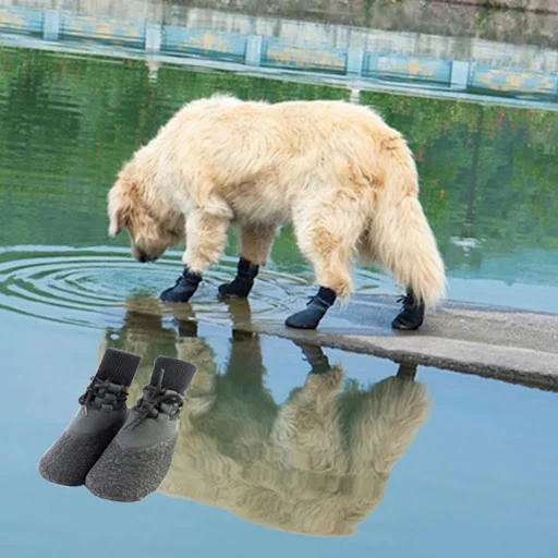 4pcs/set Non-Slip Non-Slip Dog Socks Boots Breathabl Waterproof Dog Paw Protector Soft Wear-resistant Puppy Sport Boots