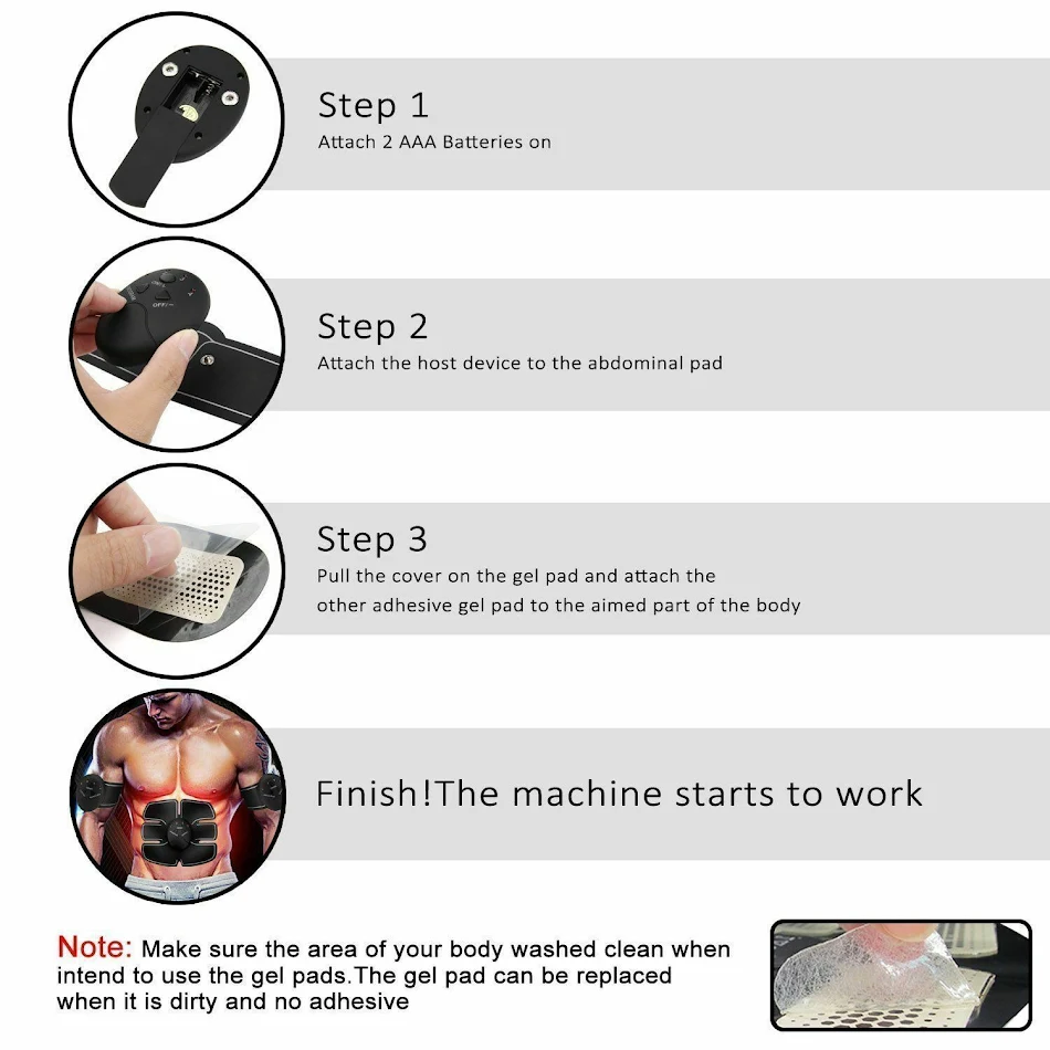 Elektrische spiertoner ABS afslankriem Vetverbrander Buikspier Trainer EMS Training Fitness