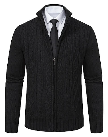 Casaco Cardigã Casual Masculino com - 3