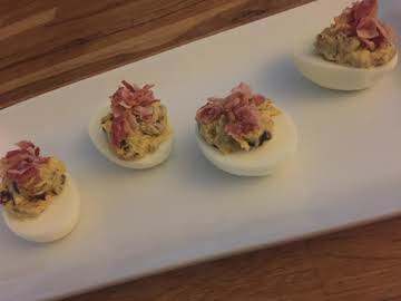 Lentil & Bacon Deviled Eggs