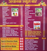 Achanak Juice Bar menu 1