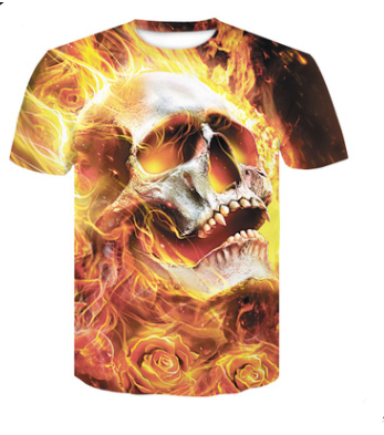 Digital printed round neck short sleeve