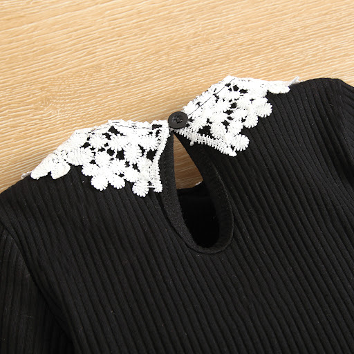 Title 3, Long Sleeve Knit Lace Collar Top, offering comf...