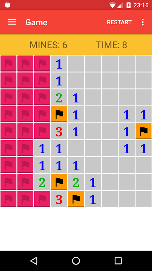 Android application Minesweeper screenshort