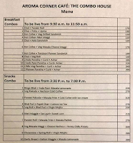 Aroma Corner Cafe : The Combo House menu 1