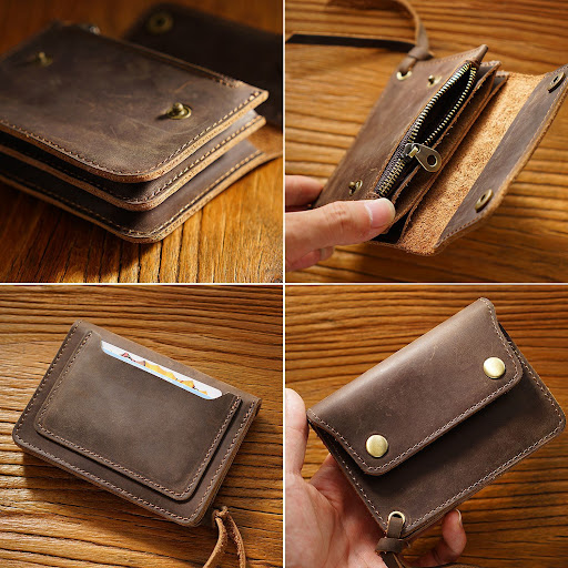 Title 3, Handmade Top Layer Cowhide Simple Card Holder –...