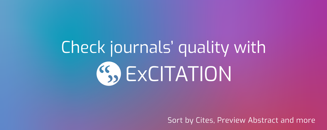 ExCITATION journal ranking in Google Scholar™ Preview image 1