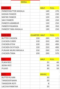 Lucknowi Zayka Restaurant menu 1