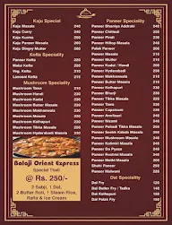 Balaji Orient Express menu 3