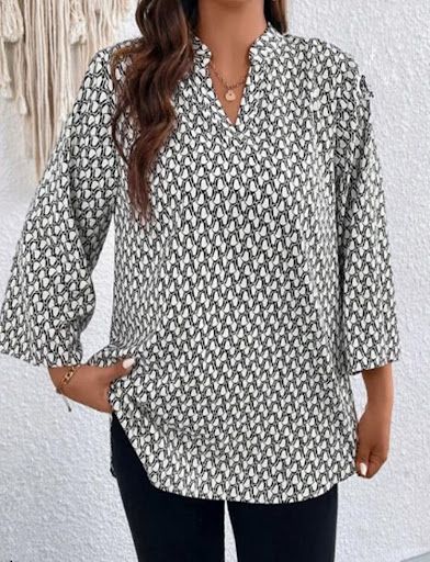 Title 12, Womens Shirt V-neck Long Sleeve Temperament Pr...