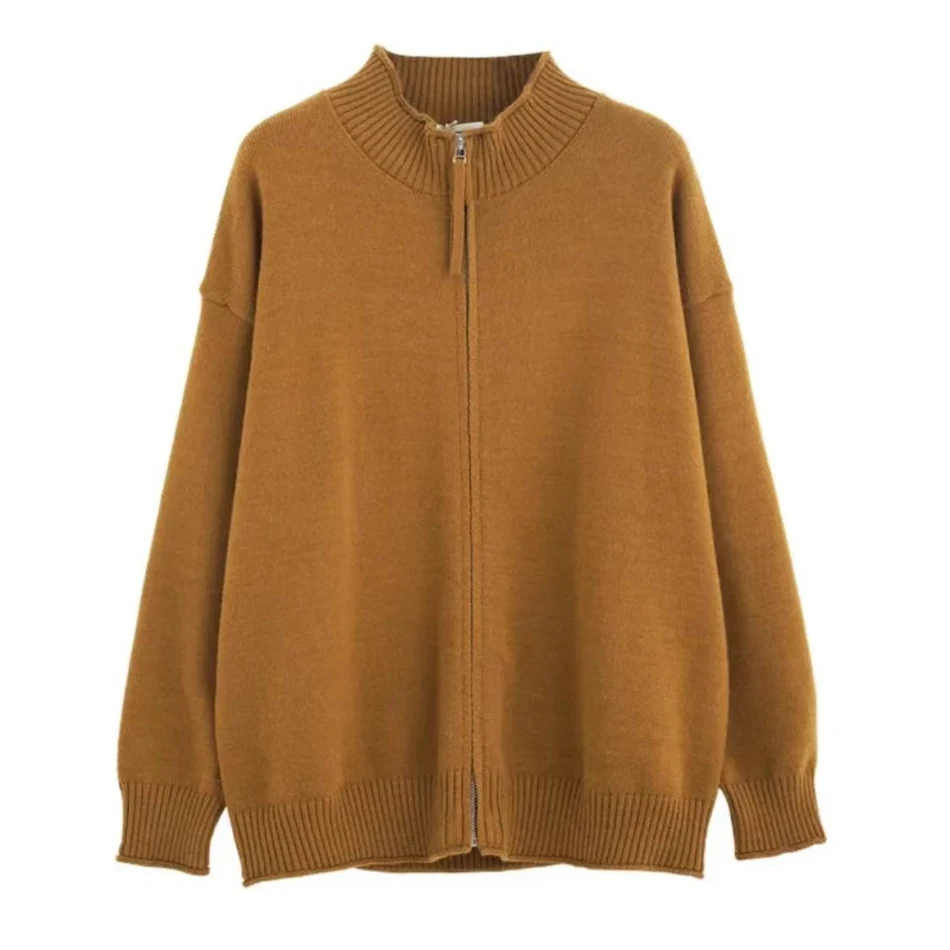 Herren Strick-Cardigan mit Stehkragen für Frühling und Herbst. Bietet Komfort und Wärme, ideal für kühle Tage. Vielseitig kombinierbar für jeden Anlass.